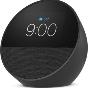 Amazon Echo Spot (newest model), Great for nightstands, offices and kitchens, Smart alarm clock, Designed for Alexa+, Black Visit the Amazon Echo & Alexa Store