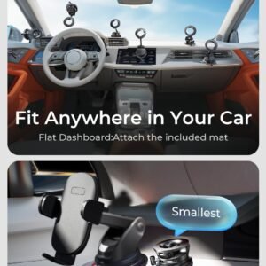 LISEN for Magsafe Car Mount, Cell Phone Holders for Your Car, Magnetic Car Accessories for Women Men BMW Jeep Truck, Vacuum SuctionPro Mount for Gifts Kits, for iPhone 17 16 15 14 13 12Pro Max, Black