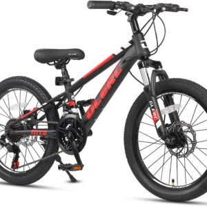 Glerc 20 24 Inch Kids Bike, Kids Mountain Bike for Boys and Girls Ages 6-14, 21-Speed Skyline Bicycle with Front Suspension and Disc Brakes, Multiple Colors