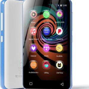 MP3 Player with Bluetooth and WiFi, innioasis 160GB Music Player with Spotify,Pandora,Amazon Music,4" Touch Screen Android MP4 MP3 Player for Kids with Libby,Audible,Audiobooks(White-Blue)