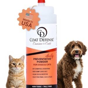 Coat Defense Daily Preventative Powder for Dogs and Cats | Anti-Itch Powder, Odor Control | Talc-Free, Non-Toxic Coat Defense for Dogs | 9 oz Precision Point