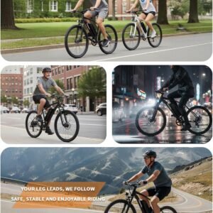 Electric Bike for Adults, 50/74 Miles 20 MPH Mountain EBike, Cadence/Torque Sensor with 500W Peak E Bike, 10.4/15.6Ah Removable Battery, 26“ Puncture-resistant Tires bike with Shimano 6-Speed