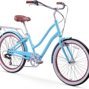 sixthreezero EVRYjourney Women's Beach Cruiser Bike, Step-Through Touring Hybrid Bicycle