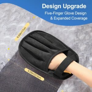 Pet Hair Removal Glove for Cats & Dogs, Upgraded Five-Finger Electrostatic Pet Hair Glove, Reusable Magic Brush Pet Hair Remover Tool for Laundry, Couch, Carpet, Car Seat