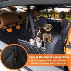 URPOWER Dog Car Seat Cover for Pets 100% Waterproof Seat Cover Hammock 600D Heavy Duty Scratch Proof Nonslip Durable Soft Back Seat Covers for Cars Trucks and SUVs
