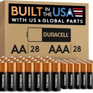Duracell Coppertop AA + AAA Batteries, 56 Count (Pack of 1), Re-closable Pack for Easy Access and Organized Storage, Contains 28 Double A Batteries and 28 Triple A Batteries
