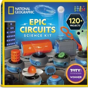 National Geographic Circuit Maker Kit - Electronics Kit for Kids with 120 Electrical Projects, Electric Circuit STEM Toy, Electronic Projects, Electrical Kit for Kids, Electricity Set