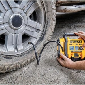 DEWALT Tire Inflator Portable Air Compressor 20V MAX, Car Air Pump with Automatic Shut Off, LED Light, Tool Only (DCC020IB)