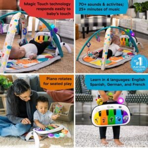 Baby Einstein 4-in-1 Kickin' Tunes Music and Language Play Gym and Piano Tummy Time Activity Mat