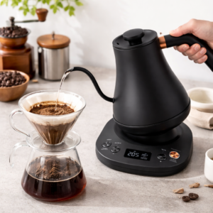 Mecity Electric Kettle Gooseneck Pour Over Kettle ±1℉ Temperature Control Quick Heating Water Boiler for Coffee & Tea & Formula Auto Shut Off Tea Kettle 1200 Watt, 0.8L, Matt Black, Barista Edition