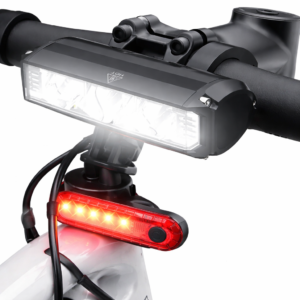 Bright Bike Light Set for Night Riding,LED Bicycle Light High Beam Low Beam,USB Rechargeable Bicycle Headlight Set,Waterproof Bike Headlight and Taillight for Adult Kid Mountain