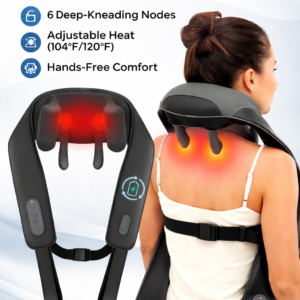 Snailax Cordless Neck Massager with Heat for Pain Relief Deep Tissue, 4D Kneading, Mothers Day Gifts, Rechargeable Shiatsu Back Neck Massager for Neck, Shoulders Back