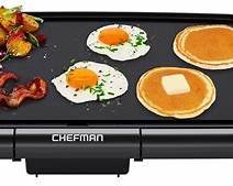 Chefman XL Electric Griddle with Removable Temperature Control, Immersible Flat Top Grill, Burger, Eggs, Pancake Griddle, Nonstick Extra Large Cooking Surface, Slide Out Drip Tray, 10 x 20 Inch