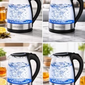Megawise Electric Glass Kettle with Auto Shut-Off (1.8L)
