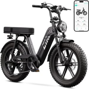 TST Electric Bike for Adults, 750W Peak Motor, 48V Removable Battery, Up to 60 Miles Range, 20 MPH Top Speed, Fat Tire Electric Bicycle with Front Suspension, 7-Speed Gear, LCD Display, Commuter & Off-Road E-Bike